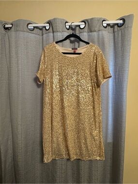 Vince Camuto Gold Sequin Mini Dress